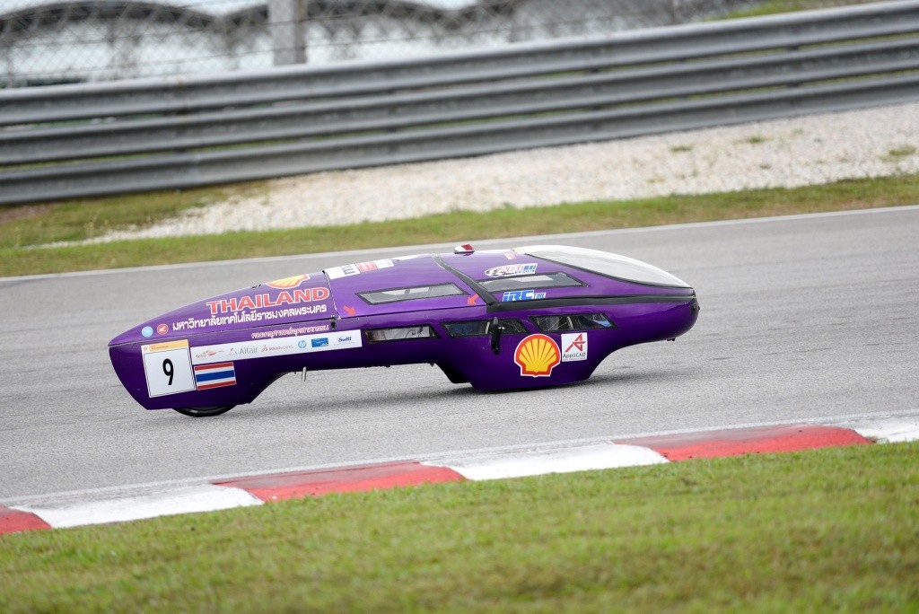 Team RMUTP RACING, race number 9, from Rajamangala University of Technology Phra Nakhon, Thailand, competing in the Prototype - Ethanol category during day two of Shell Make the Future Live Malaysia 2019 at the Sepang International Circuit on Tuesday, April 30, 2019, south of Kuala Lumpur, Malaysia. (Edwin Koo/AP Images for Shell)