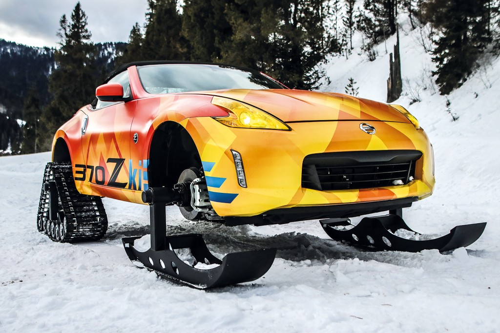 Nissan is getting into the winter sports spirit with a specially constructed, one-off 370Z Roer "snowmobile." Dubbed the "370Zki" – pronounced "370-Ski" – the 332-horsepower 370Z Roer is ready to tackle ski slopes and backwoods trails alike with its front skis and rear snow tracks replacing the iconic sports car's usual high performance tires.