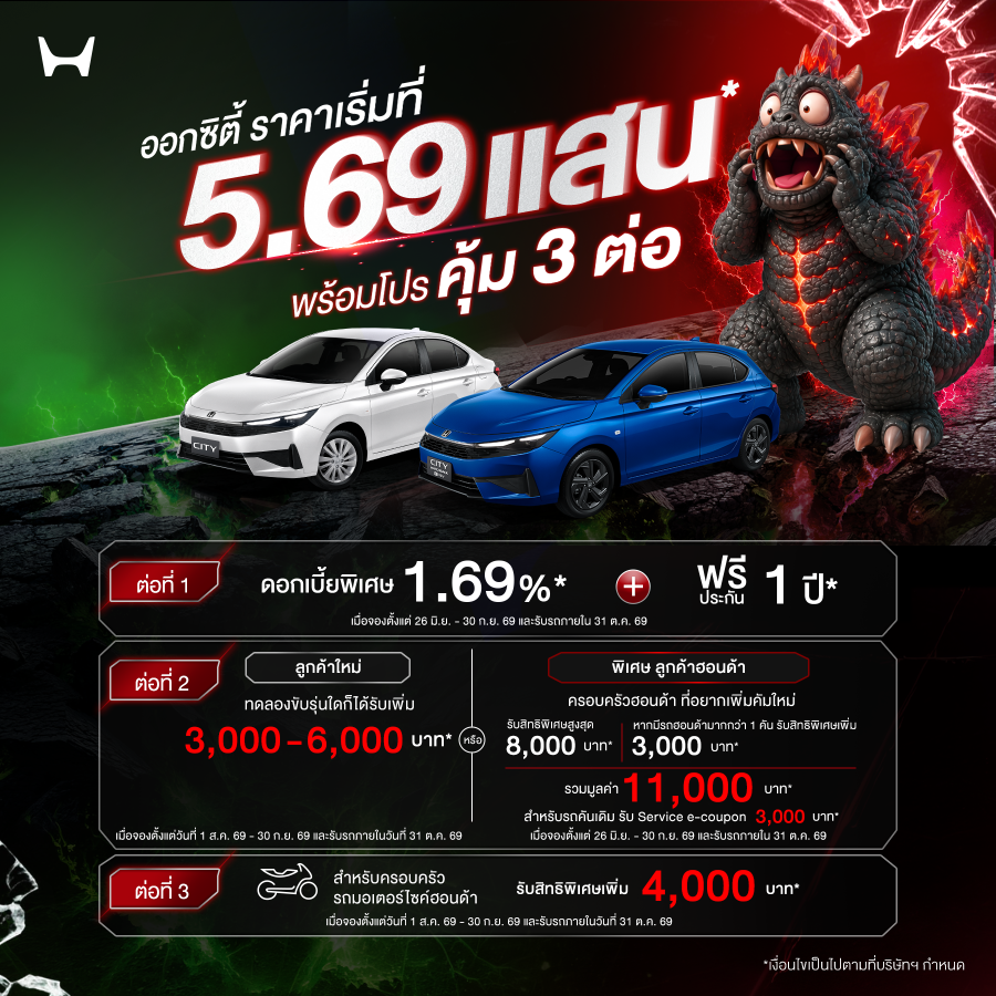 Honda Big Motor Sale City Civic e:HEV Super-One e:N2 HR-V ราคา โปรโมชัน